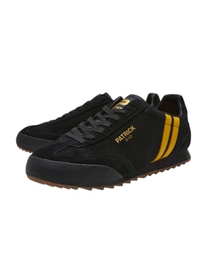 Patrick Mens Rio Suede Trainers (Black/Yellow)