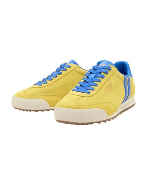 Patrick Mens Dijon Suede Running Trainers (Yellow/Royal Blue)