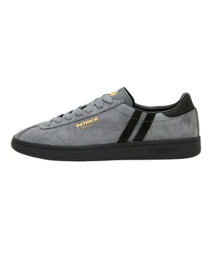 Patrick Mens Monaco Suede Cupsole Trainers (Charcoal/Black)
