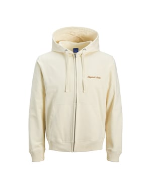Jack & Jones Jornorrebro emb sweat zip hood noos ecru