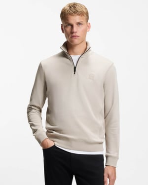 Zetrust Zetrust 1/4 Zip Sweatshirt in Light Grey