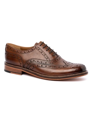 Chapman & Moore Oxford Brogue Leather Men's Mahogany Shoes