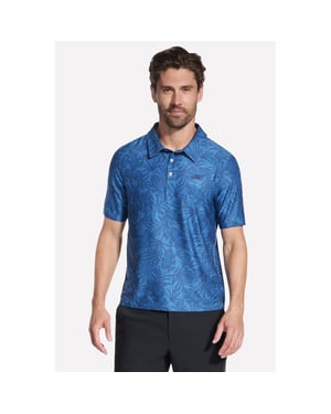 Skechers GO DRI All Day Gedrukt Polyester Heren Witte Poloshirt