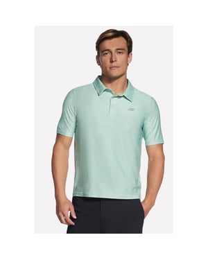 Skechers GO DRI All Day Geprinte Polyester Groene Polo Shirt voor Heren