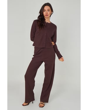 Ribbed Wide Leg Trouser