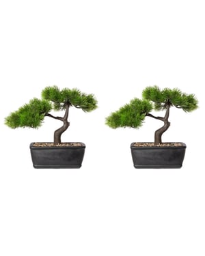 Kopu Lot de 2 plantes artificielles bonsaï mélèze env. 23 x 25 cm