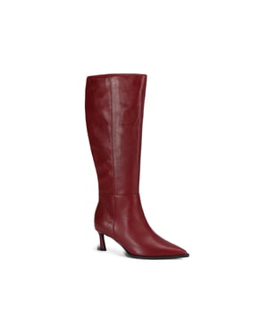 Leather Lucid Wine Boots