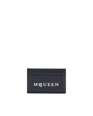 Alexander McQueen Svart Kalfskinn Bos Taurus Plånbok