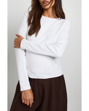 Maternity Basic Rib Long Sleeve Longline Fitted Top
