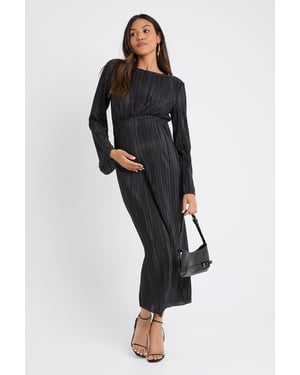 Maternity Plisse Batwing Midaxi Dress