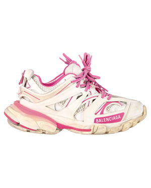 Balenciaga Track Sneakers in Pink and White Polyurethane