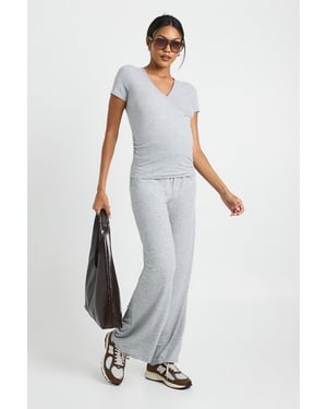 Maternity Soft Rib Wrap Top & Trouser Lounge Set
