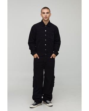 Oversized Washed Corduroy Cargo Boilersuit