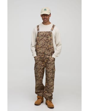 Forest Camo Cargo Pocket Relaxed Dungarees