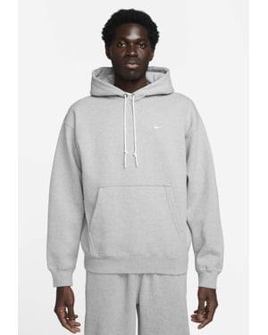 Nike Solo Swoosh Mens Fleece Pullover Hoodie in Grey