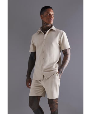 Short Sleeve Jersey Herringbone Shirt And Short Set