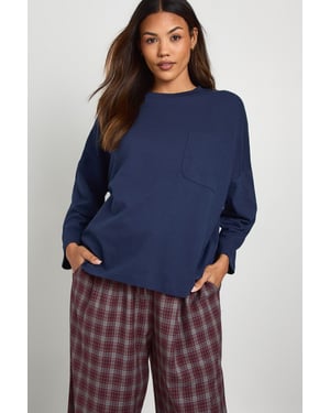 Maternity Cotton Pocket Front Long Sleeve Top