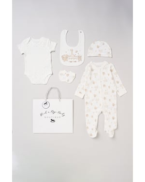 5-Piece Animal Print All in One Baby Gift Set
