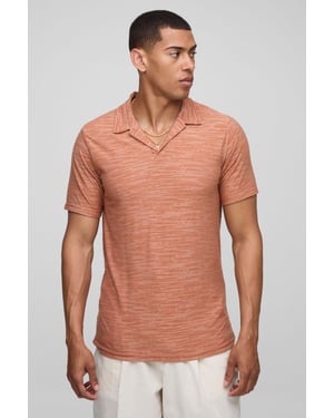 Slim Fit Revere Textured Polo
