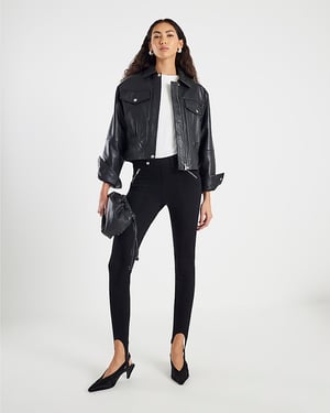 River Island Womens Skinny Jeans Black High Rise Stirrup