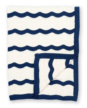 Kite Clothing Heirloom Knit Blanket Navy