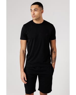 Black Cotton T-Shirt And Shorts Co Ord Set
