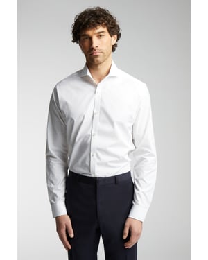 Egyptian Cotton Tailored Fit Poplin Single Cuff Cutaway Collar Shirt