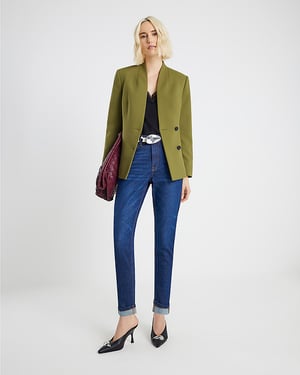 River Island Womens Mom Jeans Blue High Rise