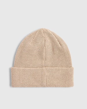 River Island Mens Beanie Hat Stone Gothic Waffle