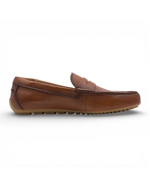 Tamaris Heren Bruine Leren Mocassin Loafers Casual Schoenen