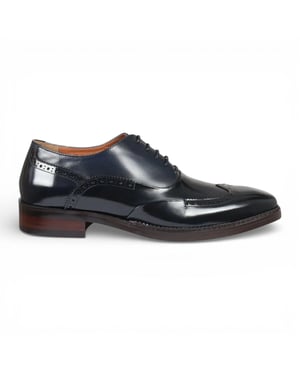 Justin Reess Men's Black Patent Leather Brogue Formal Shoes - Harry