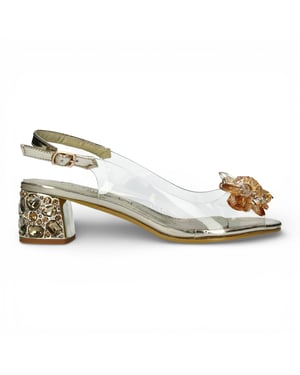 Laura Vita Mily-22 instapsandalen met gouden Cinderella-hak voor dames