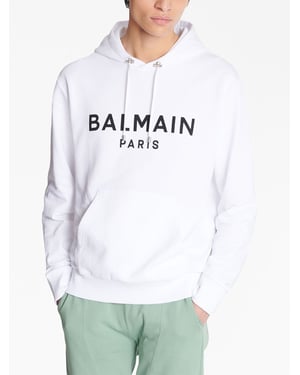 Logo Printed Hoodie in White