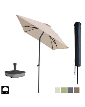 Kopu ® leon parasol rechthoek 150x250 cm met hoes en voet creme