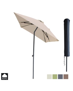 Kopu ® leon parasol rechthoek 150x250 cm balkonparasol met hoes creme