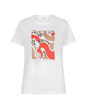 Esqualo T-shirt sp26-05014 offwhite/red