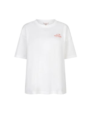 Esqualo T-shirt sp26-05015 offwhite/red