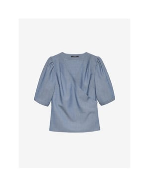 Nikkie Parisa blouse blue denim