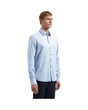 No Excess Shirt allover jacquard blue