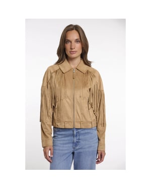 Rino & Pelle Ravenna.7002621 rino&pelle jacket with fringes burlywood