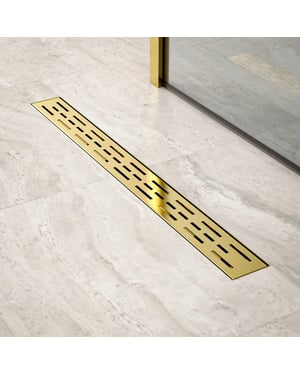 Mirlux Douchegoot 70cm goud standaard rooster rvs met flens