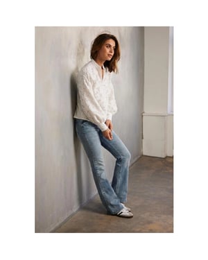 Helena Hart Broek flair denim 7620 vintage blue