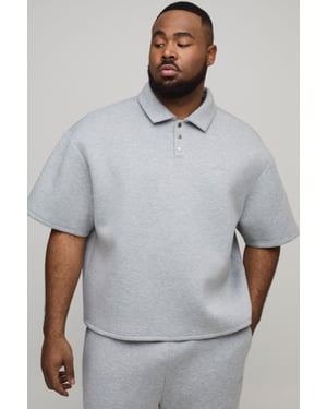 Plus Oversized Boxy Bonded Scuba Rugby Polo