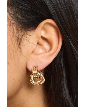 Chunky Gold Door Knocker Earrings