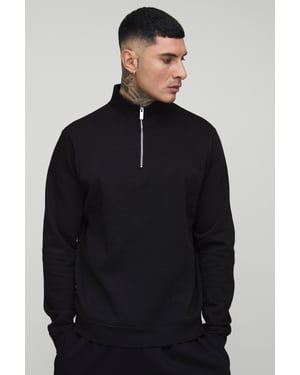 Tall Basic Regular Fit Quarter Zip Funnel Neck Sweatshirt