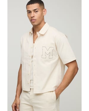 Oversized Boxy Short Sleeve Embroidered Shirt