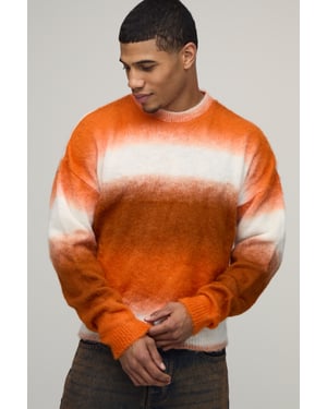 Relaxed Boxy Brushed Ombre Knitted Jumper