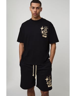 Oversized Moto Graphic T-Shirt & Short Set