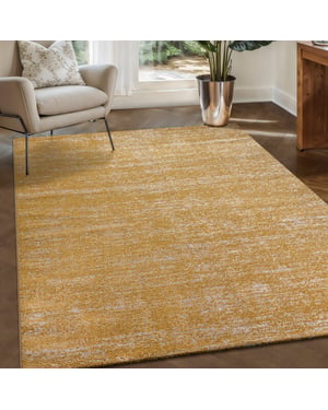 Muratap Relax oslo laagpolig vierkant vloerkleed modern tapijt geel goud- 250x250