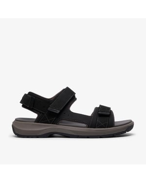 Guideview Trek Black Leather Sandals